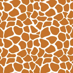 Wallpaper murals Animals skin Vector seamless pattern with giraffe skin texture. Repeating giraffe background for textile design, wrapping paper, scrapbooking. Animal textile print.