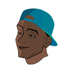 Man face teenager illustration.