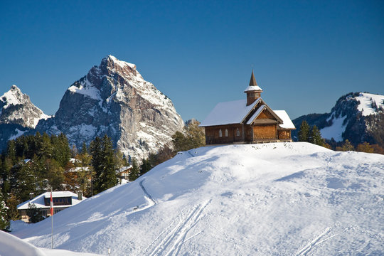 Chapel in Swiss Alps, Stoos, Schwyz, Switzerland