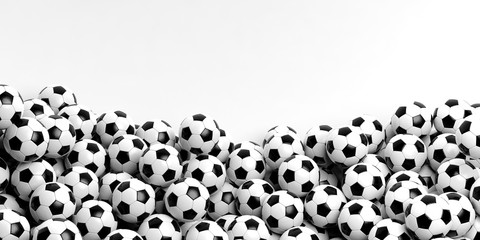 Soccer balls background. 3d illustration © Rawf8