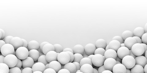 Golf balls background. 3d illustration