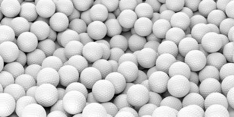 Golf balls background. 3d illustration