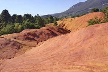 red landscape dug by six generations of miners ocher Colorado Pr