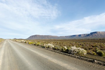 Grey colored road in Tankwa Karoo
