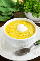 Delicious soup young corn.
