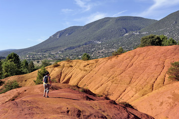 Obraz na płótnie Canvas red landscape dug by six generations of miners ocher Colorado Pr