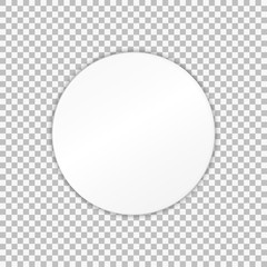 Empty white paper plate. Vector Illustration on transparent background.