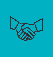 silhouette handshake blue background design vector illustration eps 10