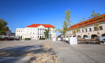 View of the marketplace in the Kielce / Poland