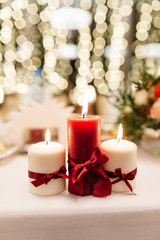 three burning candles