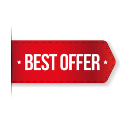 Best Offer red ribbon vector