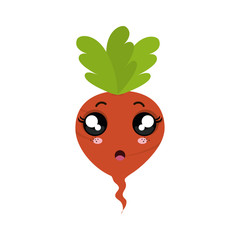 Fototapeta premium beetroot vegetable food. kawaii cartoon with surprised expression face. vector illustration