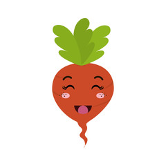 beetroot vegetable food. kawaii cartoon with happy  expression face. vector illustration