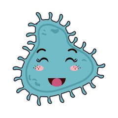 germ bacteria. kawaii cartoon with happy expression face. vector illustration
