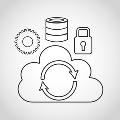 big data center flat icons vector illustration design