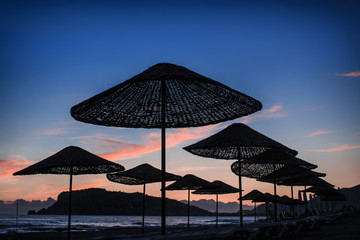 The sunset of Turkey and beaches