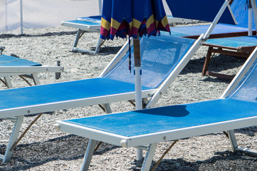 Lettini blu da spiaggia 