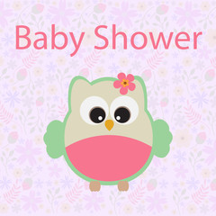 Vector greeting card on the topic of children. Baby shower.