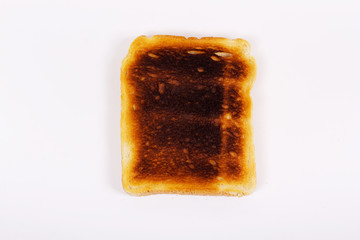 Slice of toast on a white background