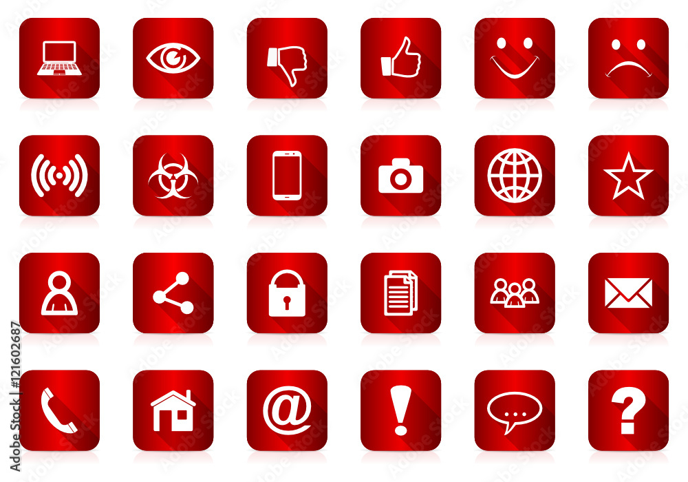 Poster Modern design internet vector flat icon set. 