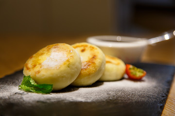Traditional Russian dessert made of cottage cheese 
