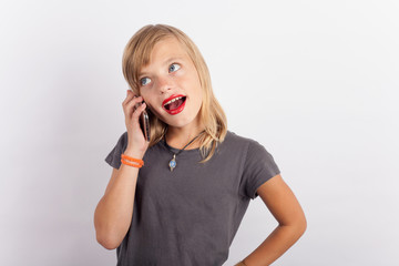 Young girl speaking on cell phone