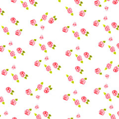 drawn vector. floral motifs painted in watercolor.