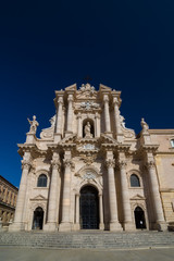 Fototapeta na wymiar The Cathedral of Syracuse or Duomo di Siracusa. Sicily. UNESCO
