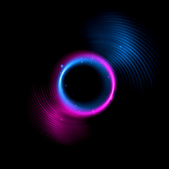 Abstract ring background with luminous swirling backdrop. Glowing spiral. The energy flow tunnel.
Shine round frame with light circles light effect. Glowing cover. Space for your message.