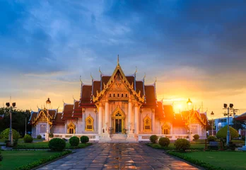 Fotobehang Tempel The Marble Temple, Wat Benchamabopitr Dusitvanaram Bangkok THAILAND