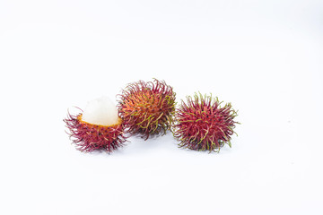 rambutan,thai famous fruit isolate on white background