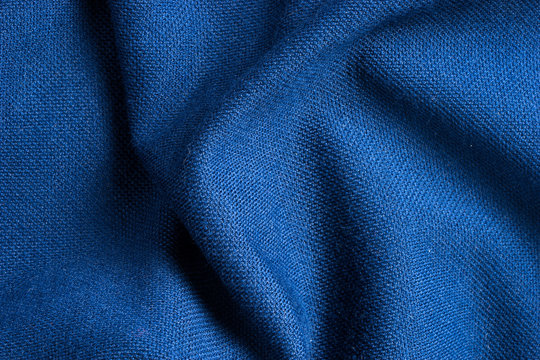 Fototapeta Texture and background of blue polyester fabric so beautiful.