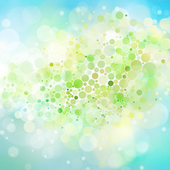 Exploding gift box: abstract illustration with circles