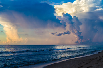 Gorgeous morning at the beach/Colorful sunrise over the Atlantic ocean.