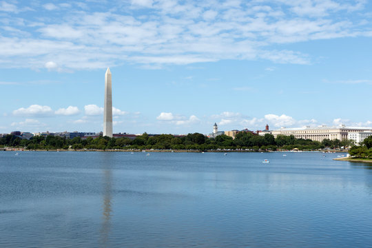 Landmark Washington Monument as seen across the Tidal Basin
