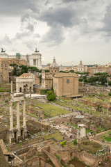Fototapeta na wymiar Clouds Gathering Over the Ancient Roman Forum