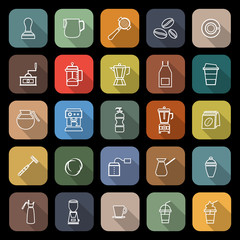 Barista line flat icon with long shadow