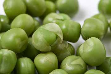 Ripe pea vegetable. Isolated on white background