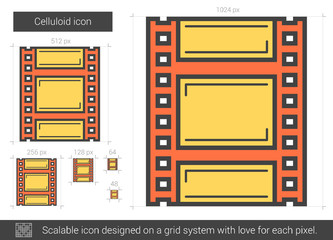 Celluloid line icon.