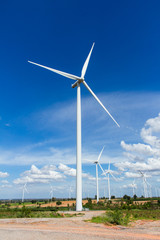 wind turbine in farm and beautiful nature