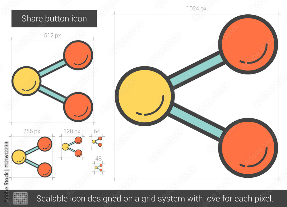 Canvas Prints share button line icon.