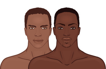 Young African American man's face.