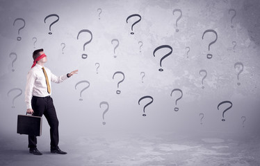 Businessman with blindfolds