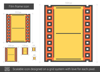 Film frame line icon.