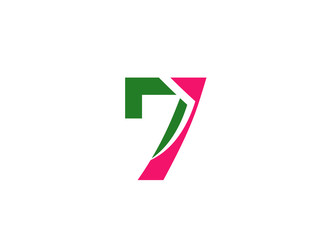 Vector sign logo number 7
