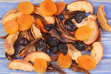 Ingredients for preparing compote of dried fruits, healthy nutrition