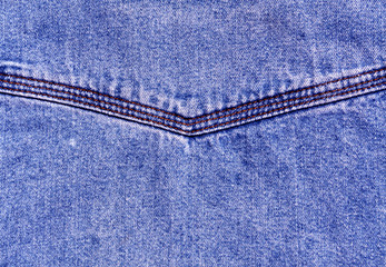 Blue jeans surface with stitch.