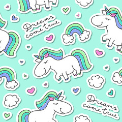 seamless pattern with unicorns