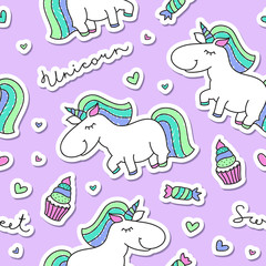 seamless pattern with unicorns