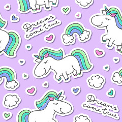 seamless pattern with unicorns - 121616079